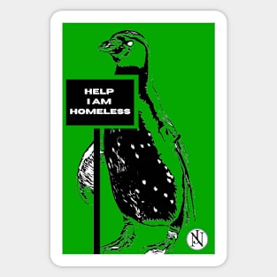 Homeless penguin, environmental protection Sticker